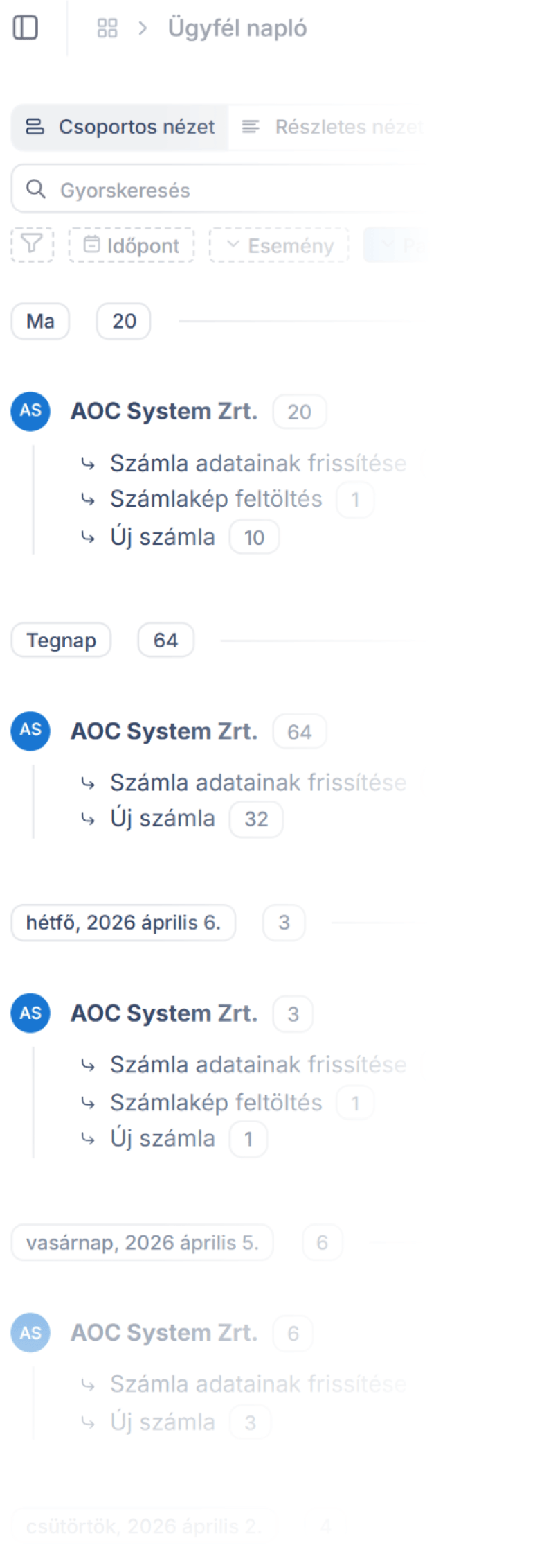 Élő eseménynapló